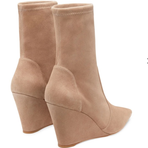 Stuart Weitzman Tan (Cashmere) Suede Wedge Boots Sz 7.5 US - Picture 3 of 13